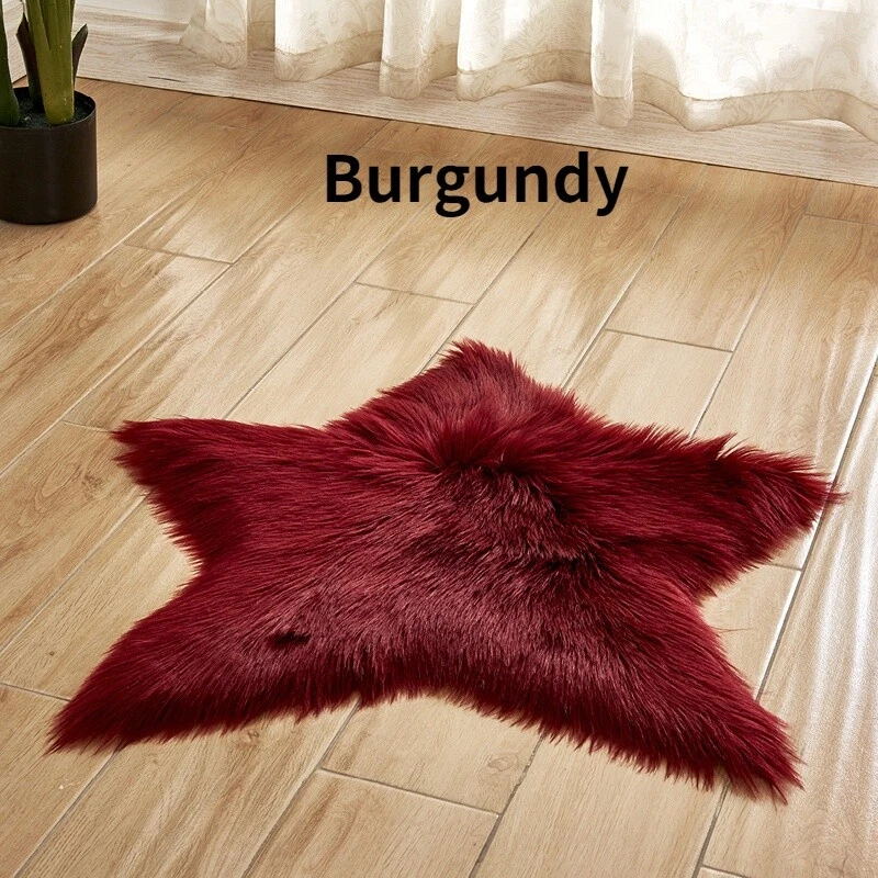 Five Pointed Star Area Rug Carpet Mat Pad Fluffy Cushion Home Floor Decor Soft - Image 1 of 4
