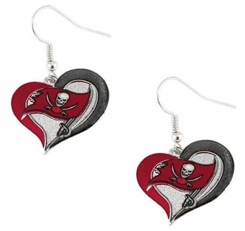 Tampa Bay BUCCANEERS Swirl Heart Earrings by Amico Cover