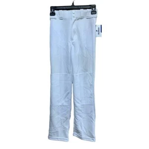 New Rawlings Youth Medium White Baseball Long 100% Polyester Zipper Pants - Picture 1 of 5