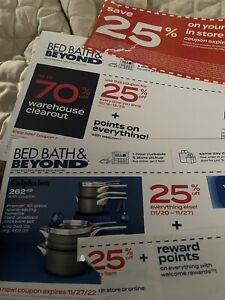 Bed Bath & Beyond Lot 4x 25% off Coupons Expired still usable