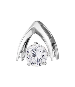 Il Ciondolo In Argento Sterlingo 925 Con Zirconia Senza Catena - Imagen 1 de 3