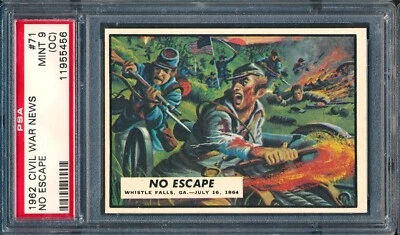 1962 Topps Civil War News #71: No Escape ~ PSA 9 oc - Image 1 of 2