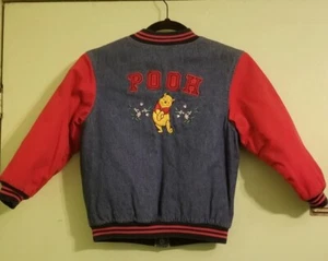 Vintage Disney Store Winnie the Pooh children's varsity Bomber jacket size S 5-6 - Picture 1 of 11