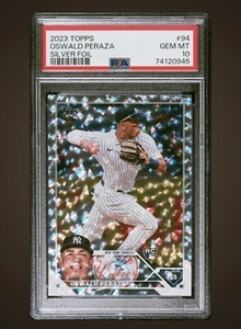 2023 Topps Series 1 Oswald Peraza RC Collectors Super Box Silver Foil PSA 10 - Picture 1 of 2