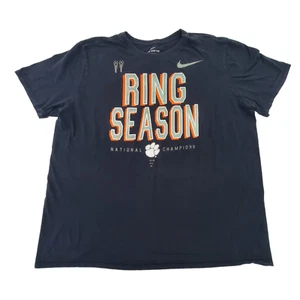 Nike Tee XXL 2XL Clemson University Ring Season 2018 Black Athletic Cut T-Shirt - Picture 1 of 21