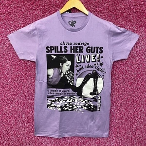 Olivia Rodrigo Spills Her Guts Live Purple T-Shirt Medium - Picture 1 of 4