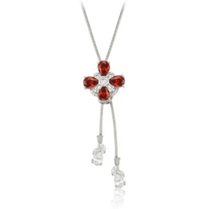 Womens 925 Sterling Silver Snake 16" to 18" Flower Pendant Choker Necklace D961 - Picture 1 of 5
