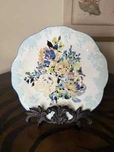 Anthropologie Gardenshire Blue Floral 8” Salad Plate Set Of 6 Signed Gay - Picture 1 of 4