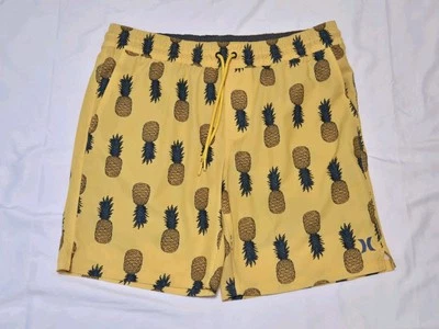 Pantalones Cortos de Natación Hurley Hombre L Forrados Amarillo Piña Foto 1 de 4