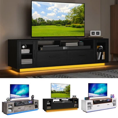 TV Stand for 50 to 70 inch TV Entertainment Center w/ Power Outlet & LED Lights - Image 1 of 4
