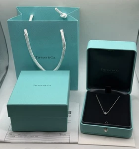 NEW Tiffany & Co Peretti .17 ctw Diamond Yard Necklace Sterling Silver w/ Papers - Picture 1 of 11