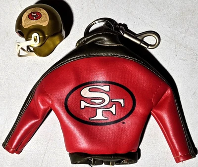 老式旧金山 49 人队钥匙扣迷你夹克罕见 + 复古迷你头盔 — 第 1/4 张图片