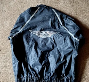 Harley Davidson Men's Large Reflective PVC Motorcycle Rainsuit Bibs Jacket Bag - Picture 1 of 11