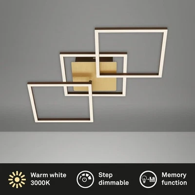Deckenleuchte Briloner Frame Goldfarbig LED dimmbar über Schalter Deckenlampe - Bild 1 von 4
