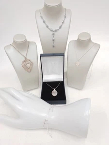 Sterling Silver 925 Jewellery Bundle Necklace Chains Pendants Bracelet 30.88g - Picture 1 of 9