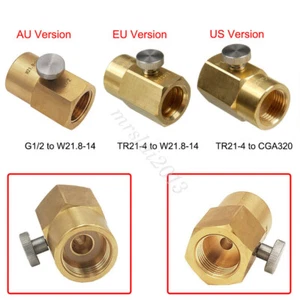 Per adattatore ricarica cilindro CO2 TR21-4 connettore CGA320 TR21-4 a W21.8-14 - Foto 1 di 10