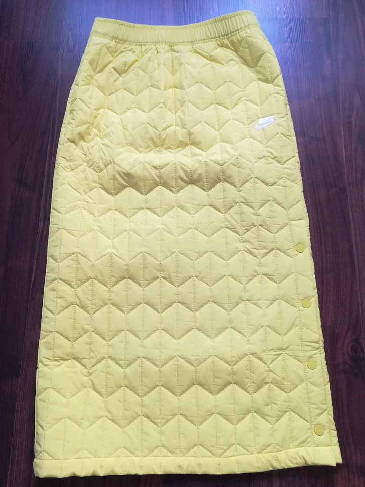 Nike Damen Gesteppter Rock Sportswear Quilted Midi Skirt CU6693-757 Kleid Neu L