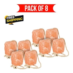 SALZLECKEN, Himalaya Salzleckblock 5-6 Pfund mit Seil für Hirsch & Pferd 8er Pack - Bild 1 von 9