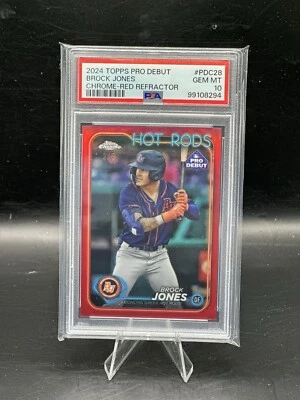 2024 Topps Pro Debut Brock Jones Red Chrome /5 Tampa Bay Rays PSA 10 - Image 1 of 2