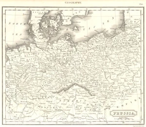 PRUSSIA. Central Europe. Bohemia. Poland. (Oxford Encyclopaedia) 1830 old map - Picture 1 of 2