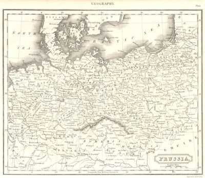 PRUSSIA. Central Europe. Bohemia. Poland. (Oxford Encyclopaedia) 1830 old map - Image 1 of 2