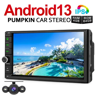 Pumpkin 4GB 64GB 7"Android 13 Autoradio 2 DIN GPS Navi DAB Carplay USB BT+Kamera - Bild 1 von 4