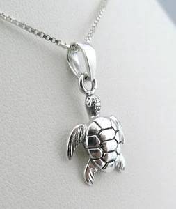 Handmade 925 Sterling Silver Tortoise Turtle Pendant Without Chain / Necklace  - Picture 1 of 11