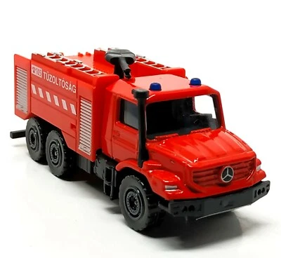 Majorette Mercedes Benz Zetros Tuzol Tosag Hungary Fire Truck 1/87 (3") - Image 1 of 4