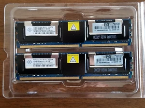 NEW - 8GB NANYA NT4GT72U4ND1BD-3C (2X4GB) DDR2 PC2-5300F - HP p/n: 398708-061 - Picture 1 of 2