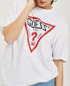 Guess Oversized Logo White Women`s T-shirt - Picture 1 of 3