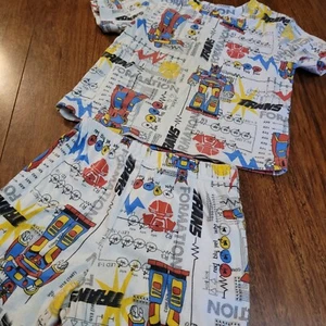 Vintage Transformers Pj Set Shorts Tshirt Size 3 Kids - Picture 1 of 4