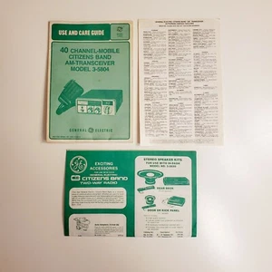 GE General Electric Vintage 40 Kanal CB-Funkgerät 3-5804C Handbuch Anleitung  - Bild 1 von 9