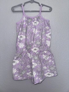 GAP ROMPER Girl's Sz 4 YEARS PURPLE FLORAL - Picture 1 of 10