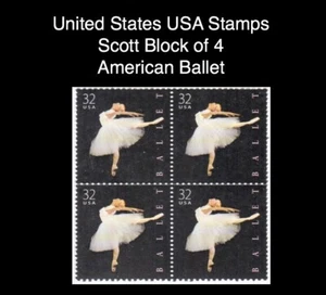United States USA Stamps Scott Block of 4 American Ballet - Picture 1 of 1