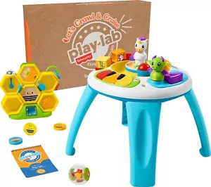 Fisher-Price Play Kit Crawl Cruise Gift Set. Activity Table Hive & Lion Rattle - Picture 1 of 6