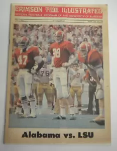 Vintage 1974 Alabama Crimson Tide Illustrated LSU Program 70s Bear Bama Football - Picture 1 of 14