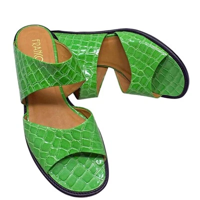 Sandalia Franco Sarto charol en relieve doble correa deslizables para mujer talla 10 M Foto 1 de 4