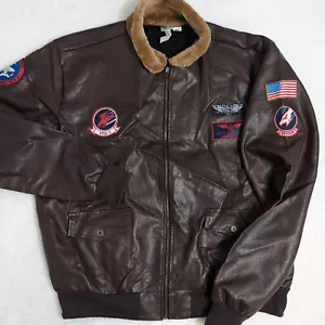 Top Gun Maverick Men's Adult Standard Costume Jacket Long Sleeve Brown Polyester - Picture 1 of 13