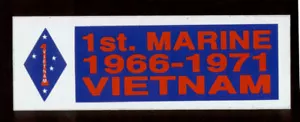 2 1ª DIVISIÓN MARINA VIETNAM PEGATINA PARACHOQUES HECHA EN MARINES DE ESTADOS UNIDOS REGALO DE GUERRA VETERANO - Imagen 1 de 24