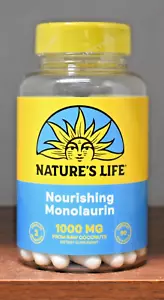 Nature's Life Nourishing Monolaurin 1000 mg 90 Capsules 1000mg From Raw Coconuts - Picture 1 of 3
