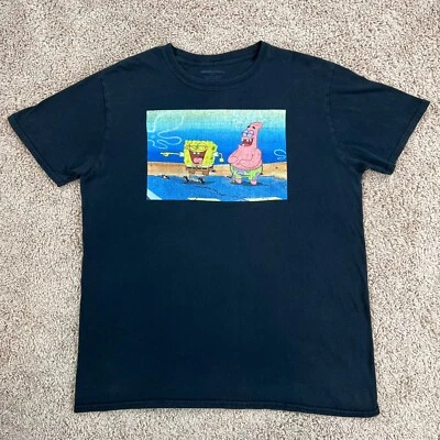NICKELODEON Mujer Negro Bob Esponja Pantalones Cuadrados Gráfico Camiseta L Cuello Redondo Foto 1 de 4