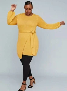 NWT Girl With Curves x Lane Bryant Belted Wrap Sweater / Dress Size 26/28 - Picture 1 of 2