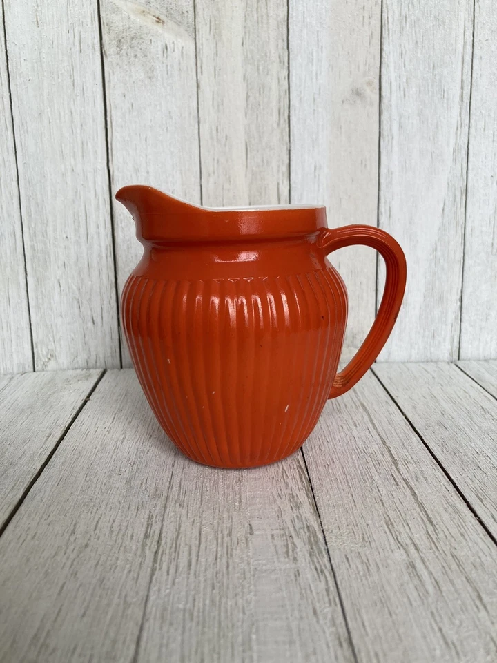 Vintage Burnt Orange Creamer / Pitcher / Syrup - Mid Century Modern Retro - Imagem 1 de 4