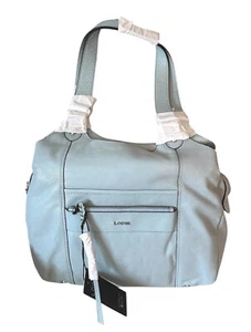 Lodis Leather Triple Entry Shoulder Bag / Tote Handbag - Sky Blue - Picture 1 of 6