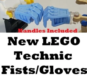 New LEGO Hand Big Fist Gloves Light Blue Mechanical Knuckles Technic Handles - Picture 1 of 2
