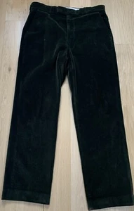 Lambourne Vtg Sierra Flat Front Trouser Corduroy 34x32 Dark Olive Pant England - Picture 1 of 11