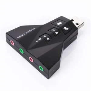 External 7.1 Channel USB 3D Sound Card Audio Laptop PC Computer Macbook Adapter - Picture 1 of 5