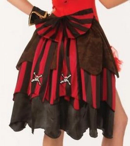 Pirate Bustle Rojo/Negro/Marrón 3 Volantes Pin En Falda Bullicio Con Lazo Disfraz Acc. Foto 1 de 1