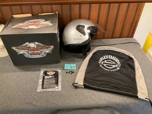 Harley Davidson Jet II 2 Silver Motorcycle Riding Helmet Adult Small(S) Nice - Picture 1 of 20