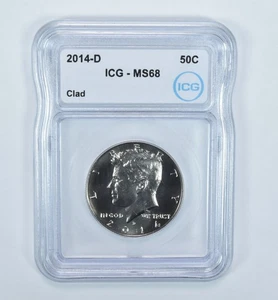 2014-D Kennedy Half Dollar CLAD MS68 ICG *0451 - Picture 1 of 5